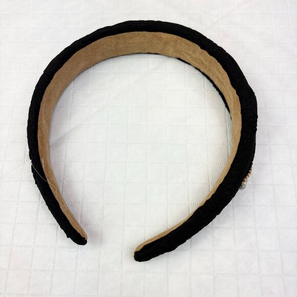 Stylish rhinestones and pearls Black Headband. New without tags - Picture 10 of 14